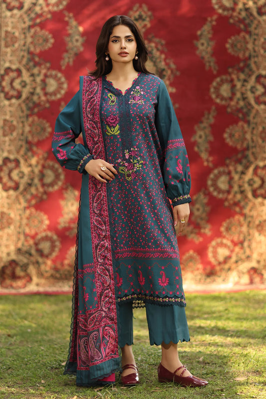 3-PC Unstitched Embroidered Linen Collection